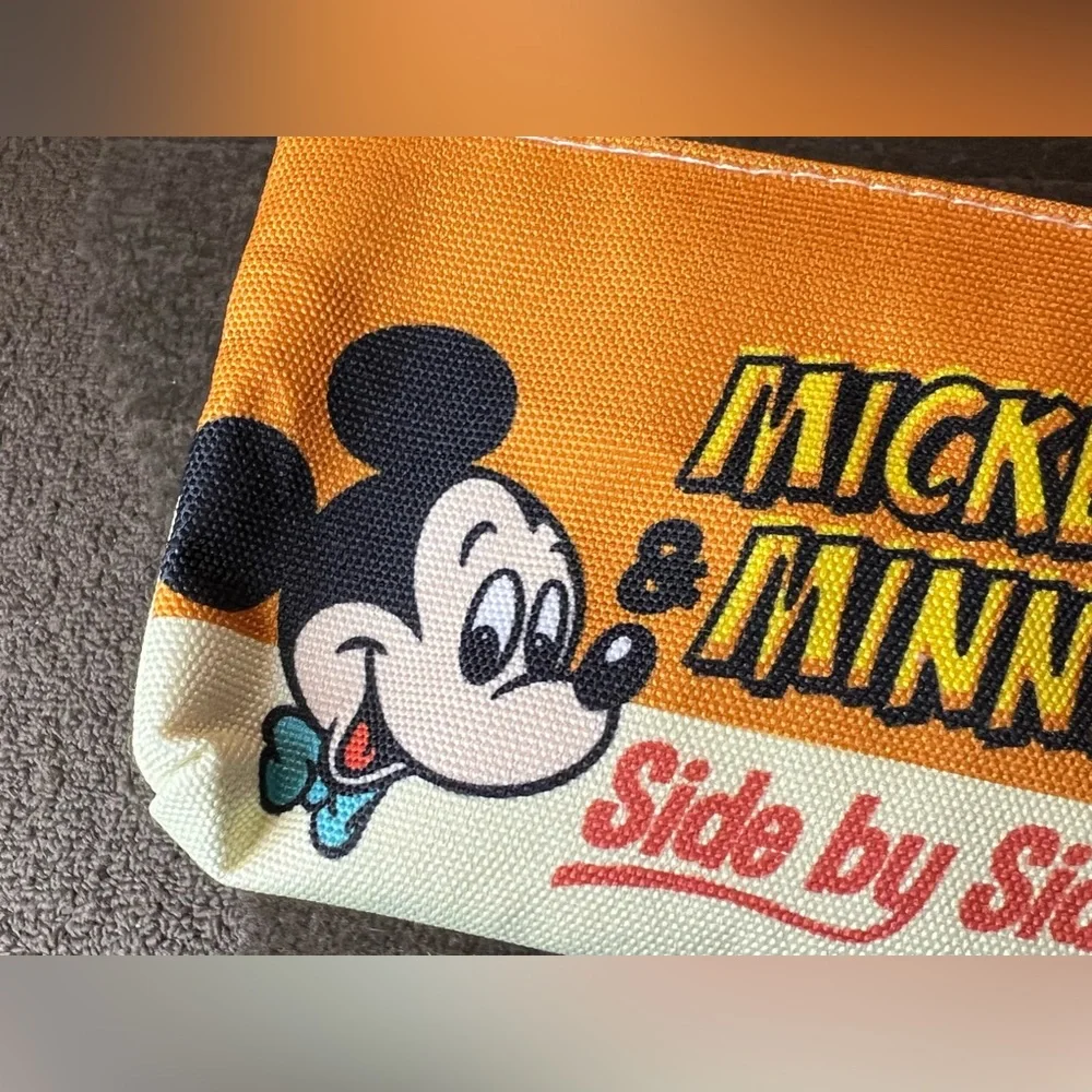 Mickey Mouse & Minnie Mouse Small Zipper Pouch Bag Official Disney Japan Classic - Picture 3 of 7